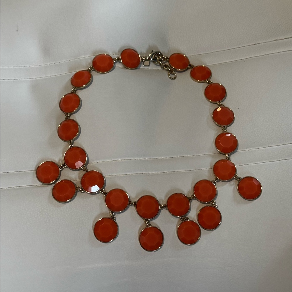 Banana Republic Vibrant Orange Bib statement necklace
